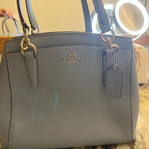 Coach Blue Satchel with Structured Design